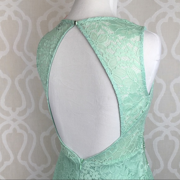 *CLEARANCE* Mint Crochet Sweetheart Mini Dress - Picture 8 of 8